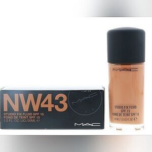 MAC Cosmetics Studio Fix Fluid Mattifying Foundation SPF 15 Shade NW43 3…
